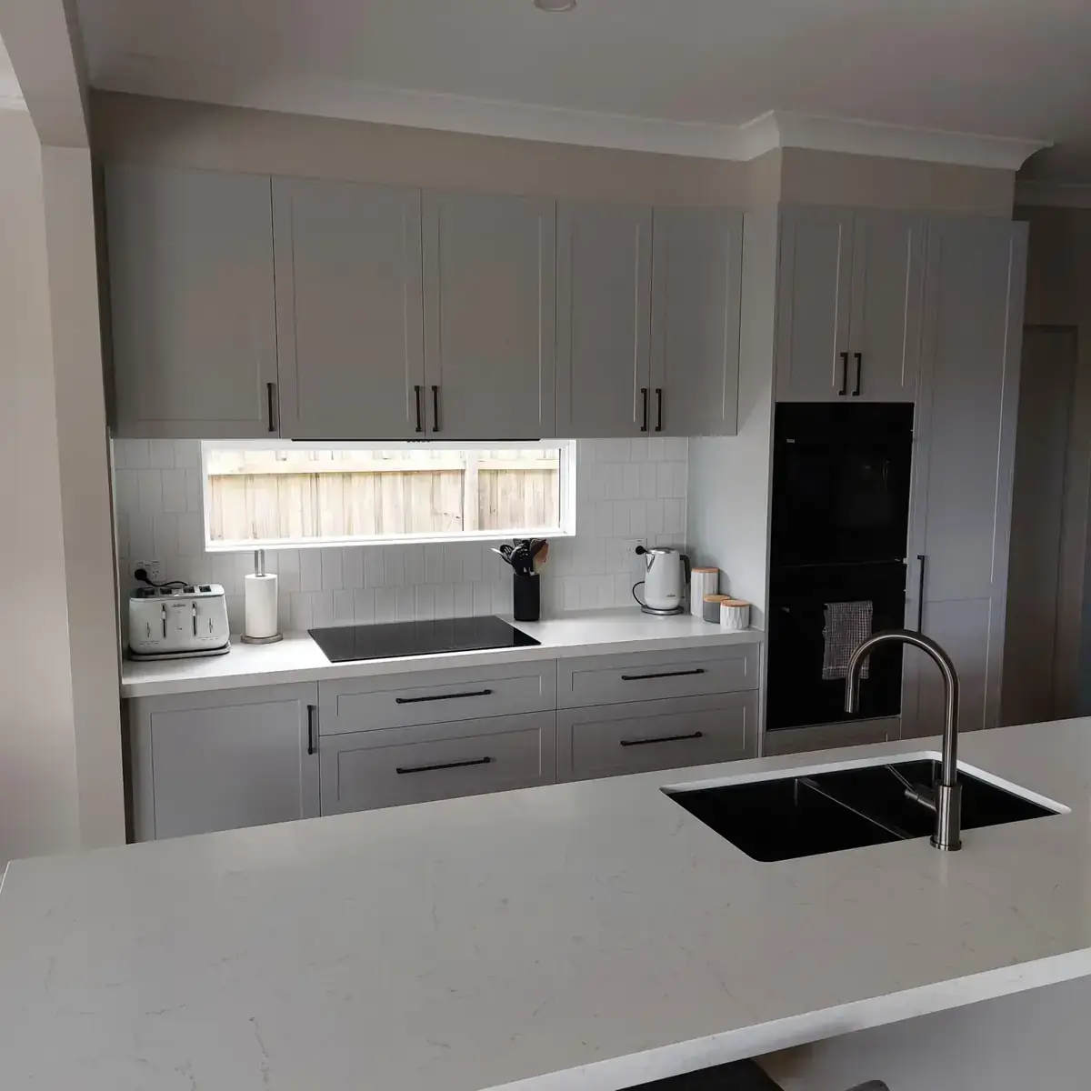 Hobsons Bay grey shaker kitchen build