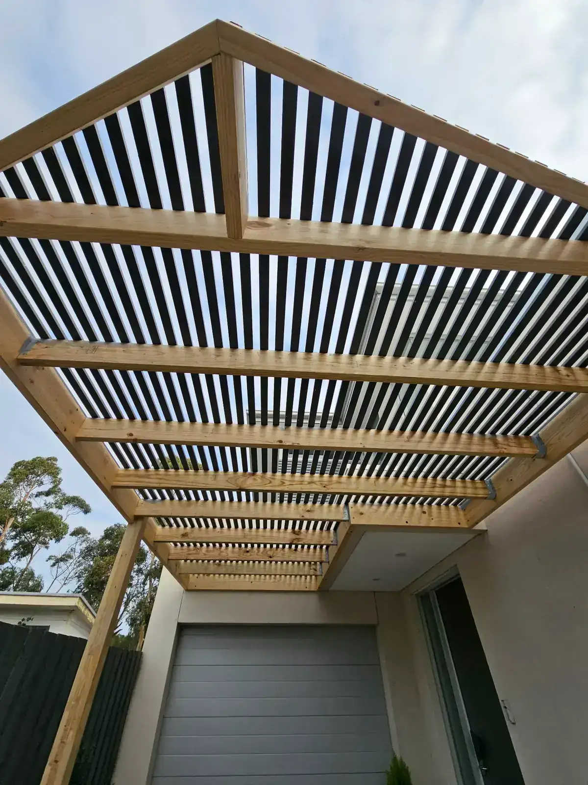 Melbourne pergola with timber batten detail